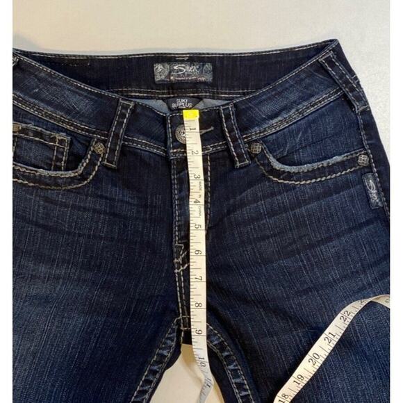 Silver Suki Surplus Flap Pockets Bootcut Jeans Women Sz 28  Mid Rise Embroidery - Picture 12 of 13